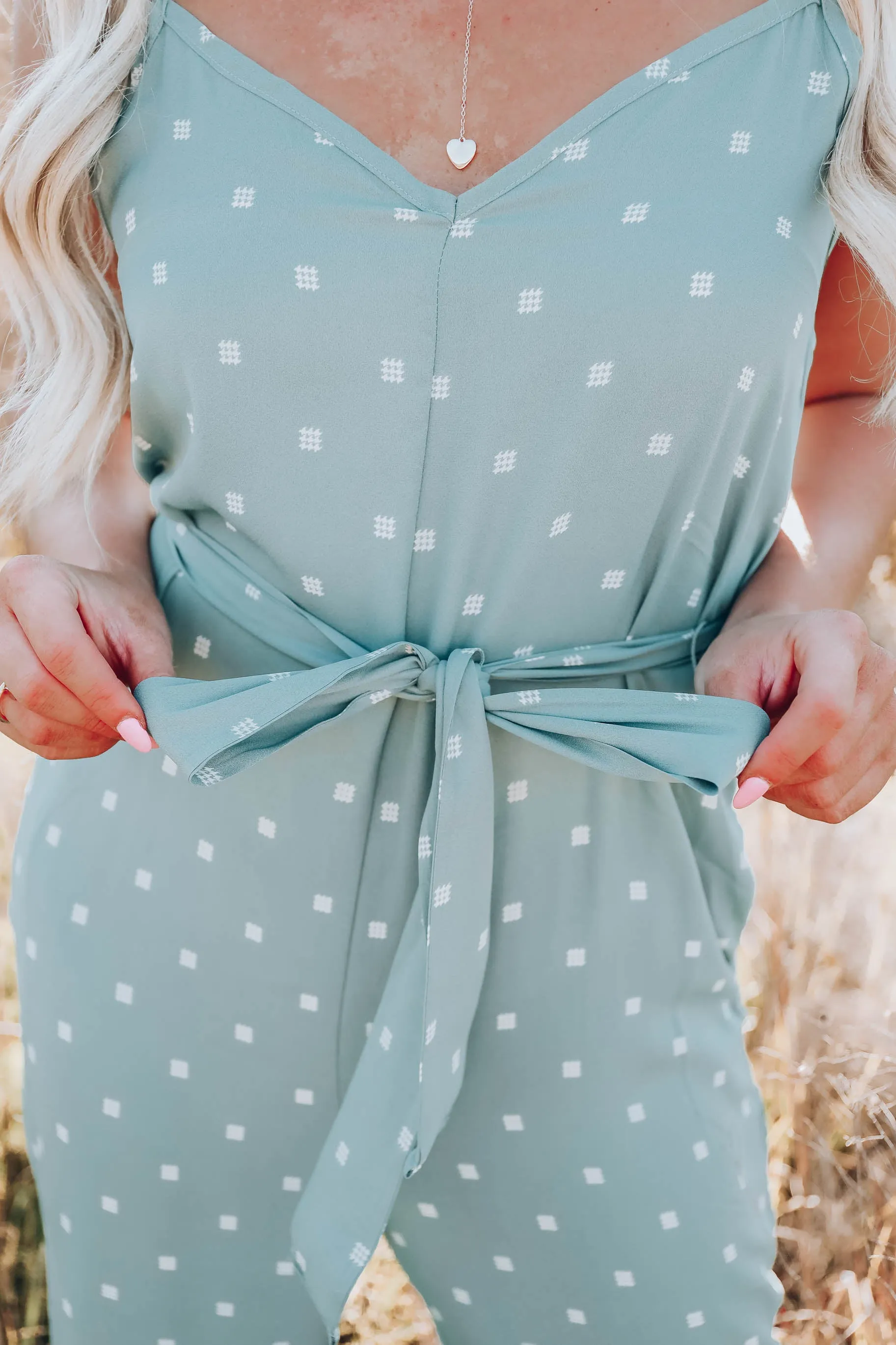 Beaumont Sleeveless Jumpsuit - Sage