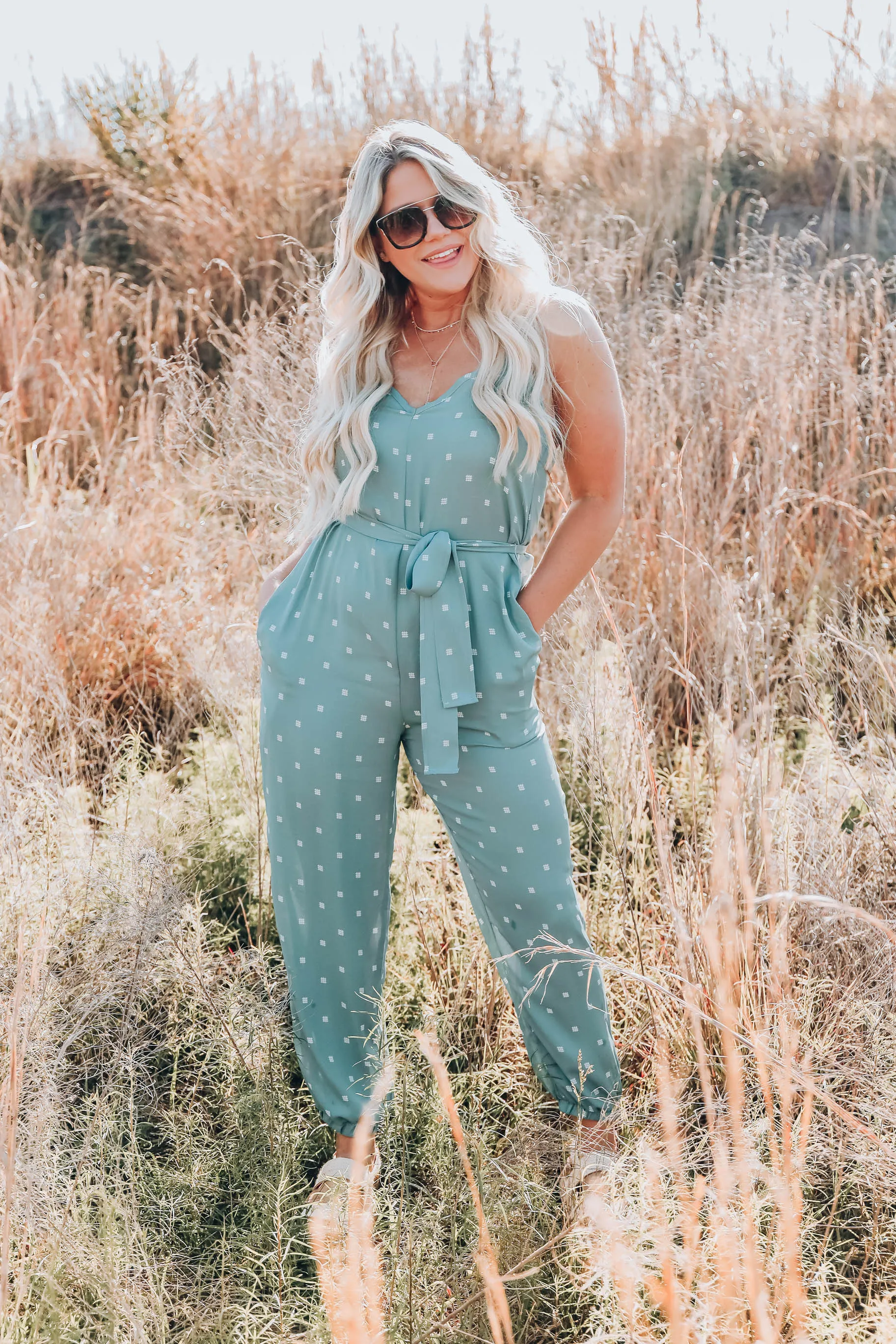 Beaumont Sleeveless Jumpsuit - Sage