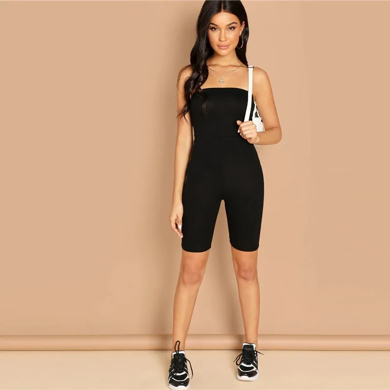 Black Sexy Female Strapless Sleeveless BodyconTube Romper