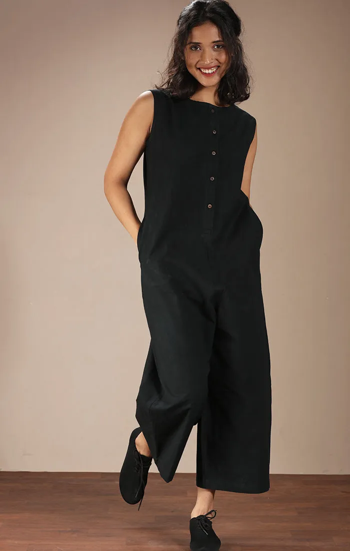 Black Sleeveless Jumpsuit