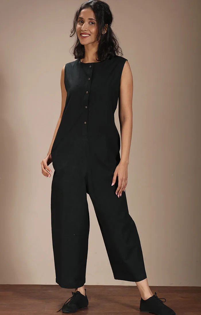 Black Sleeveless Jumpsuit