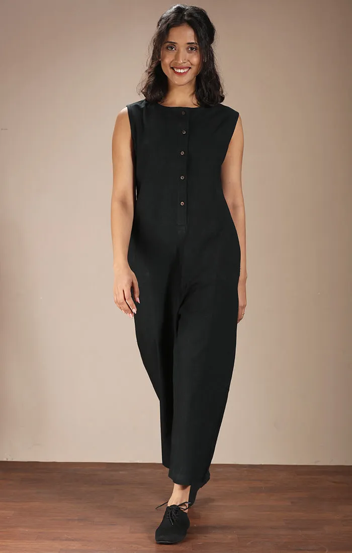 Black Sleeveless Jumpsuit