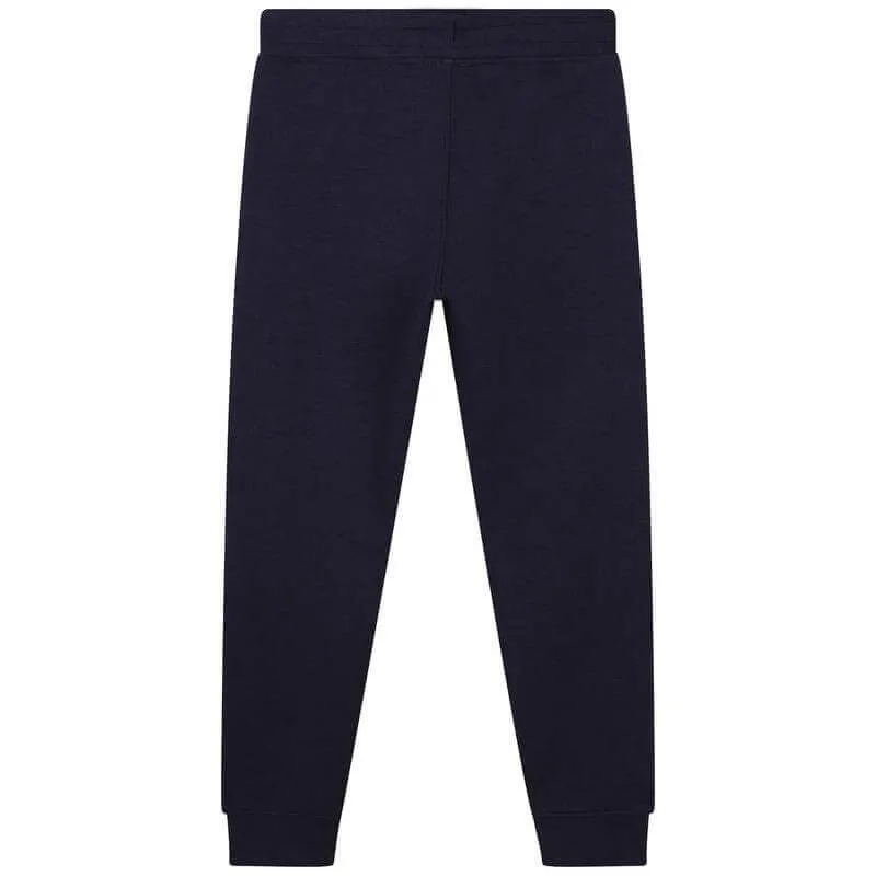 Boys Navy Striped  Jogging Bottoms