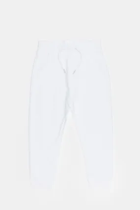 Boys White Plain Jogger