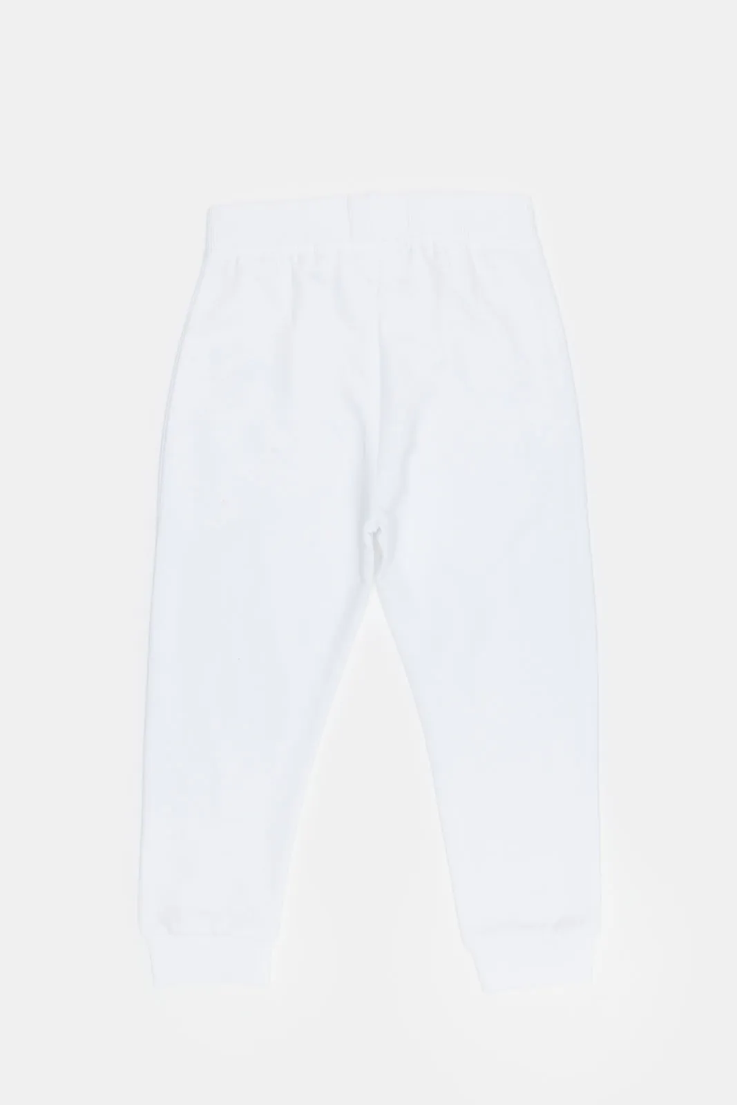 Boys White Plain Jogger