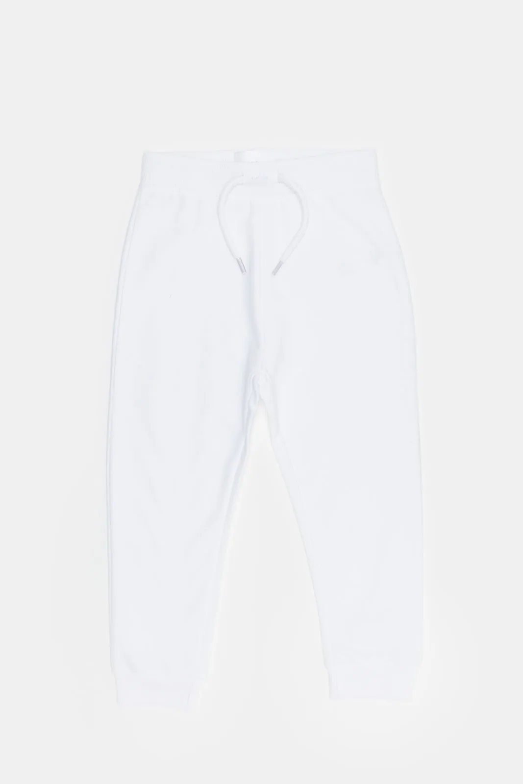 Boys White Plain Jogger