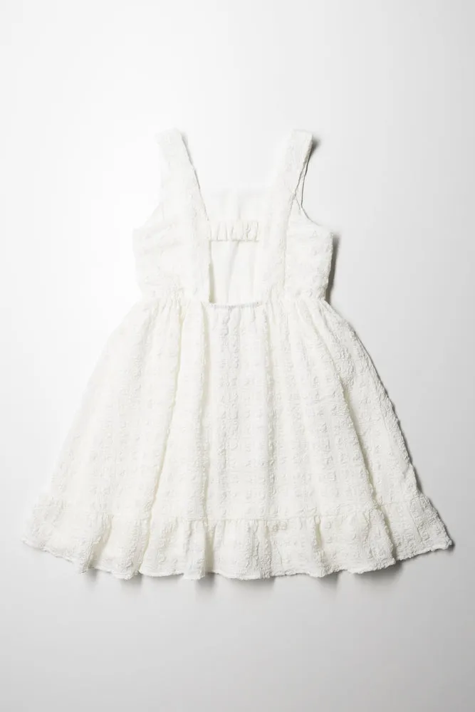 Bubble Fabric Dress White