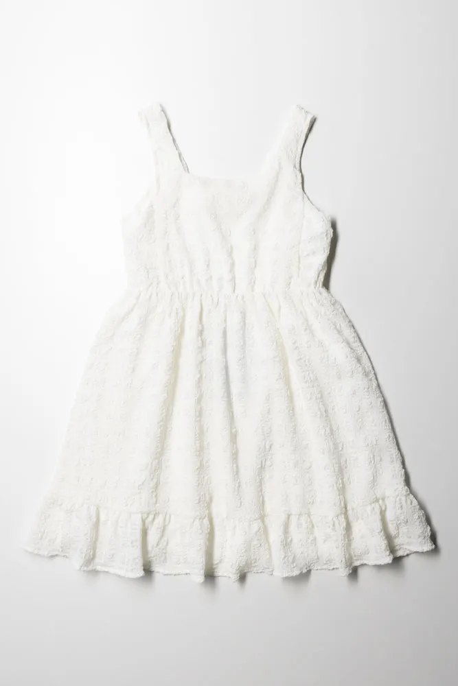 Bubble Fabric Dress White