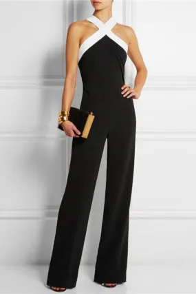 Cross Neck Sleeveless Jumpsuits