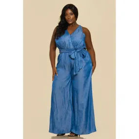 Curvy Girl Denim Diva Jumpsuit