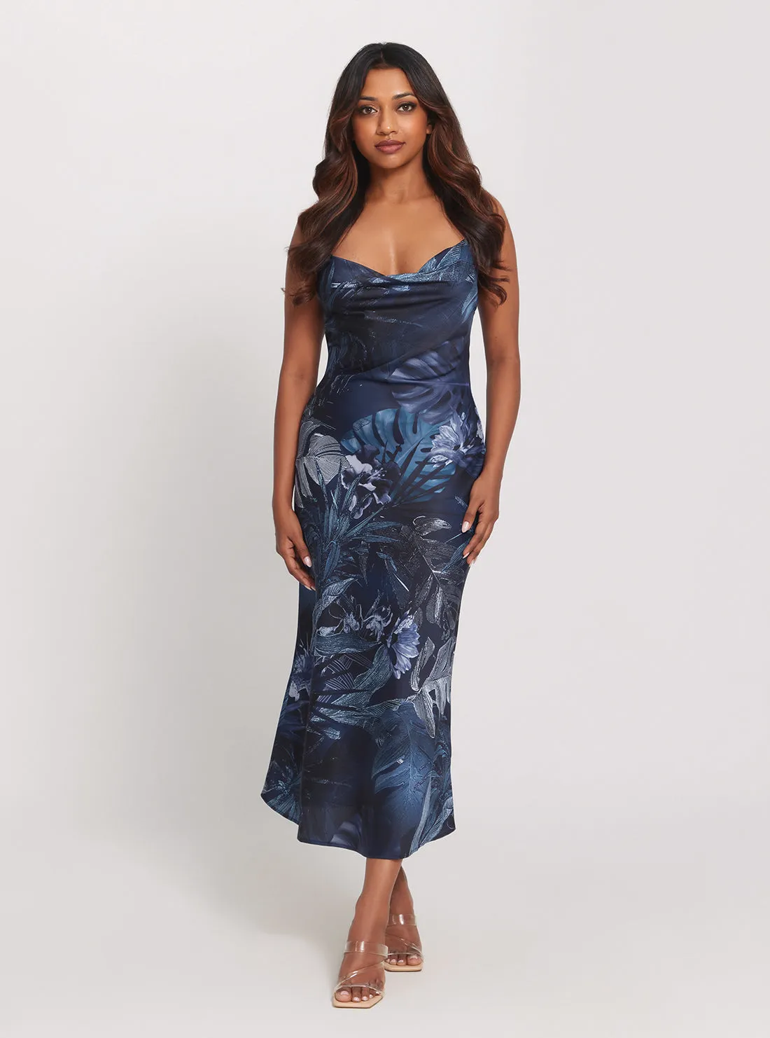 Eco Navy Floral Print Akilina Maxi Dress