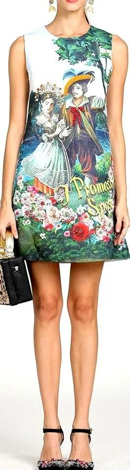 Embellished Sleeveless Printed Shift Dress