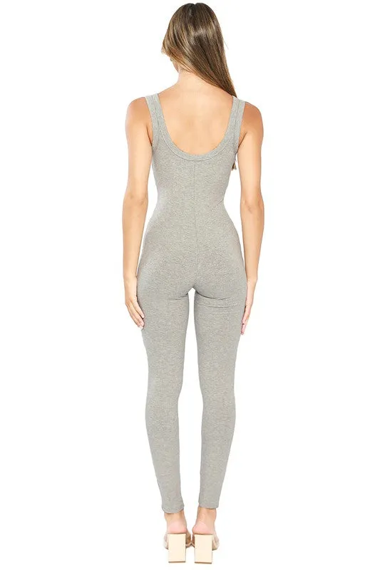 Grey Sleeveless Jumpsuits