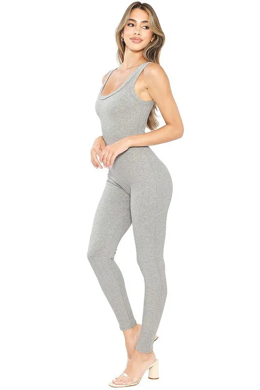 Grey Sleeveless Jumpsuits