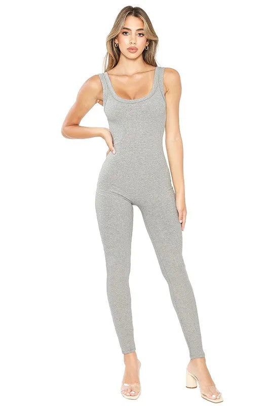 Grey Sleeveless Jumpsuits