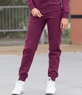 Ladies Clothing Cuffed Jog sweat Pants Burgundy S-XL