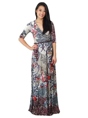 Maxi Dress with Sleeves Bombshell Red Four