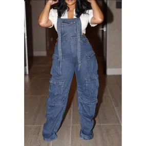 Overalls Multi Pockets Cargo Jeans Pants Jumpers.