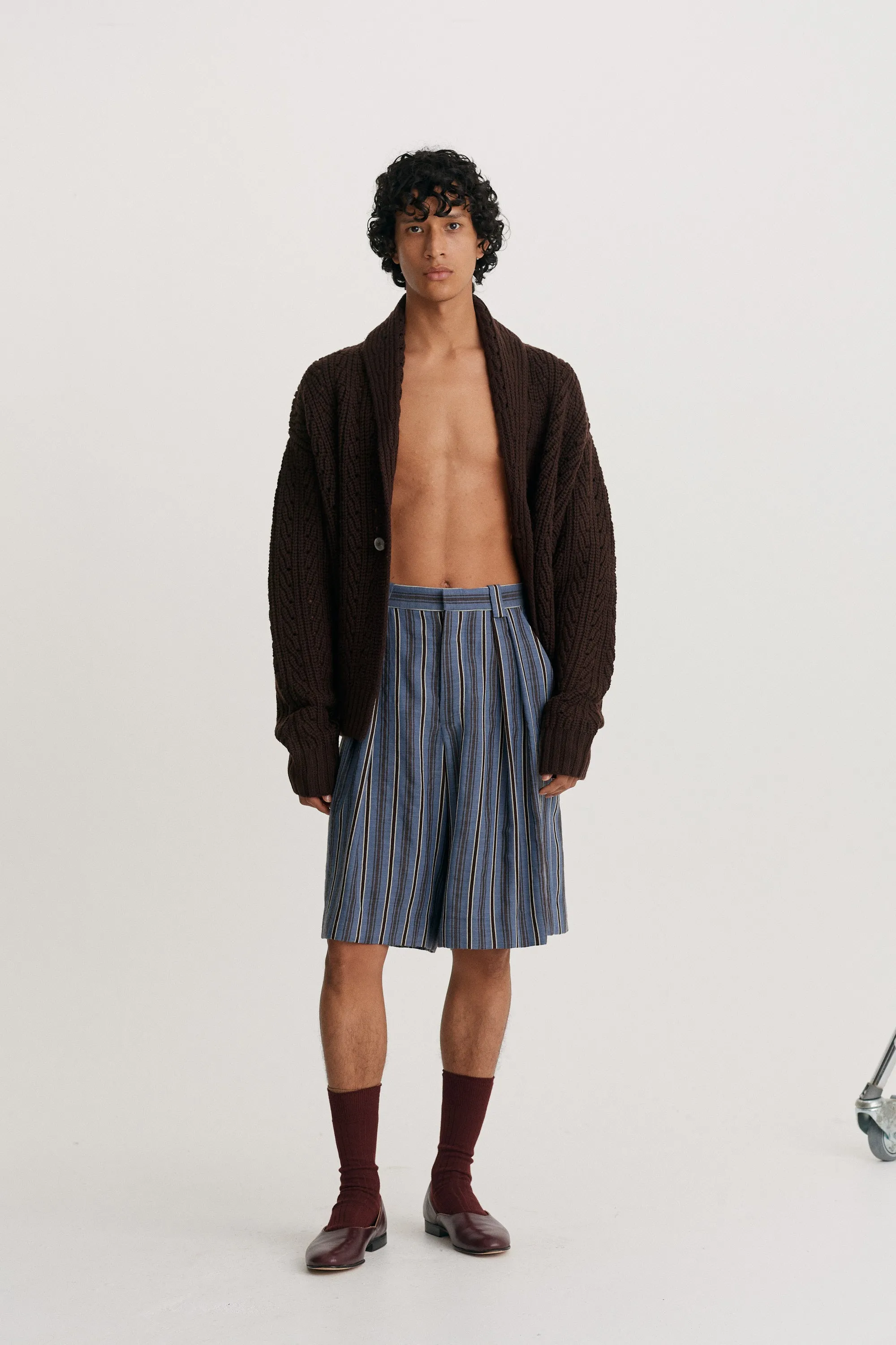 Pleated Wide-Leg Wool Short