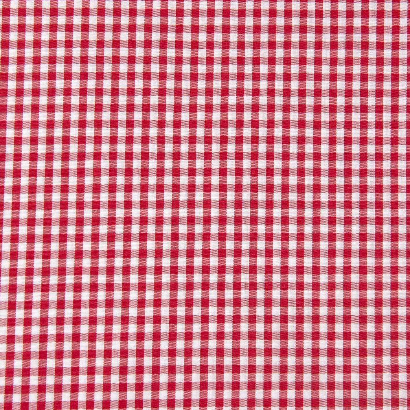 Poly Cotton Gingham 1/8in Fabric, Red- Width 112cm