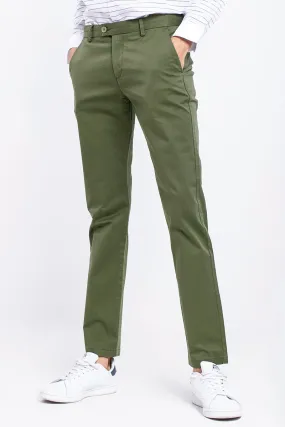 SF Moss Green 2-Way Stretch Washed Chino