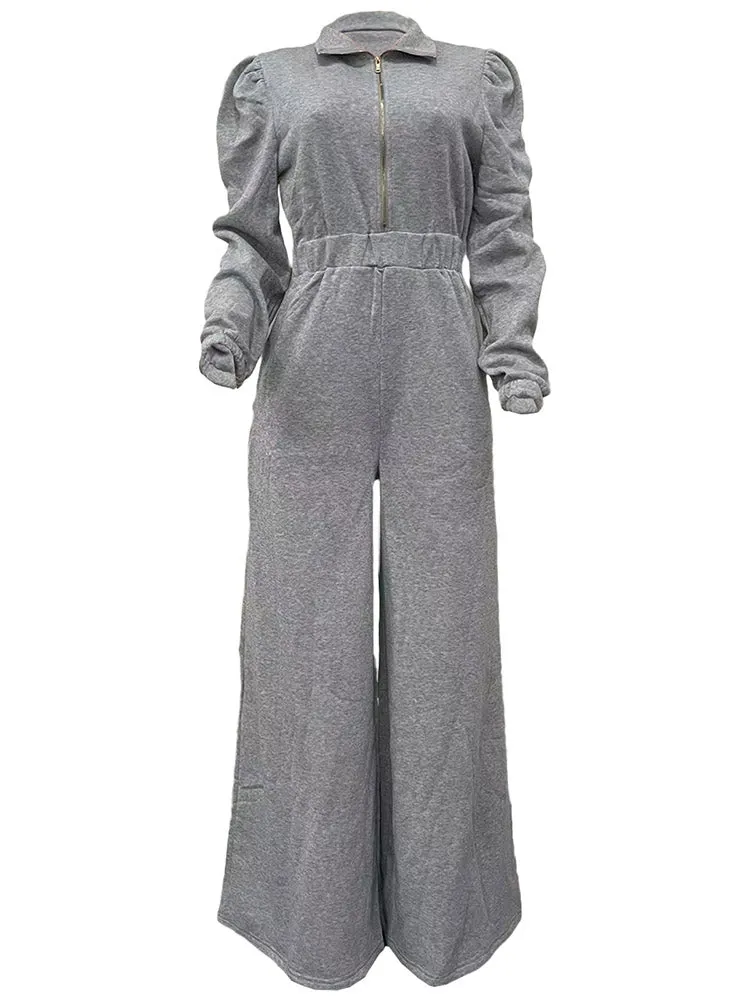 Solid Wide Leg Jumpsuit