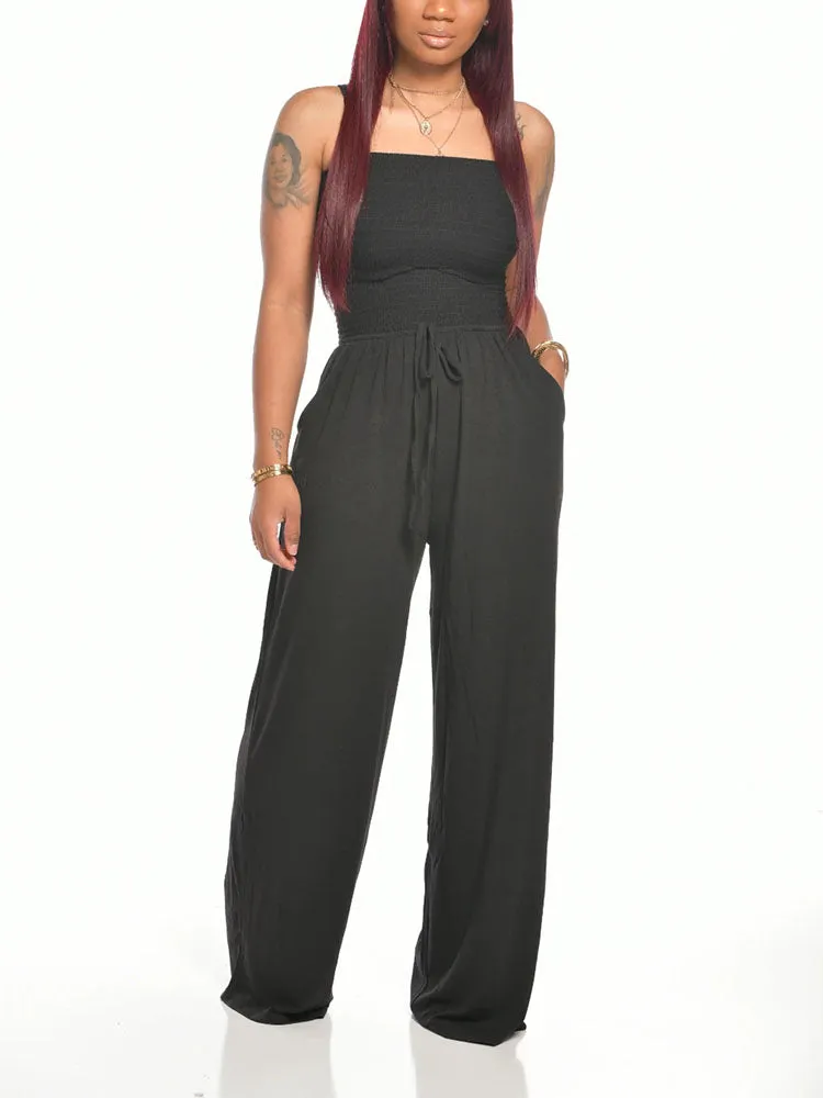 Strapless Wide Leg Jumpsuits