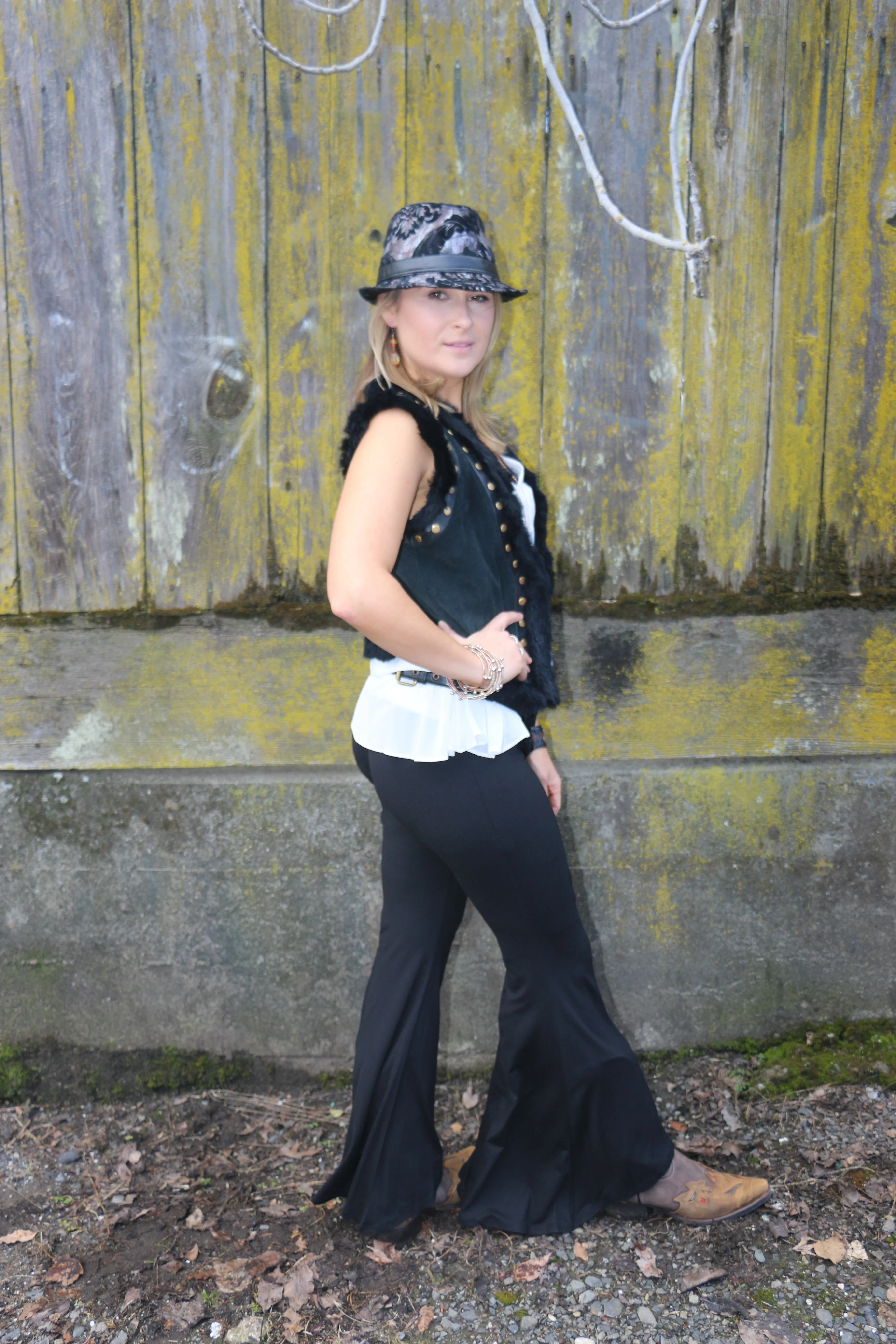 Super Wide Leg Black Bell Bottoms