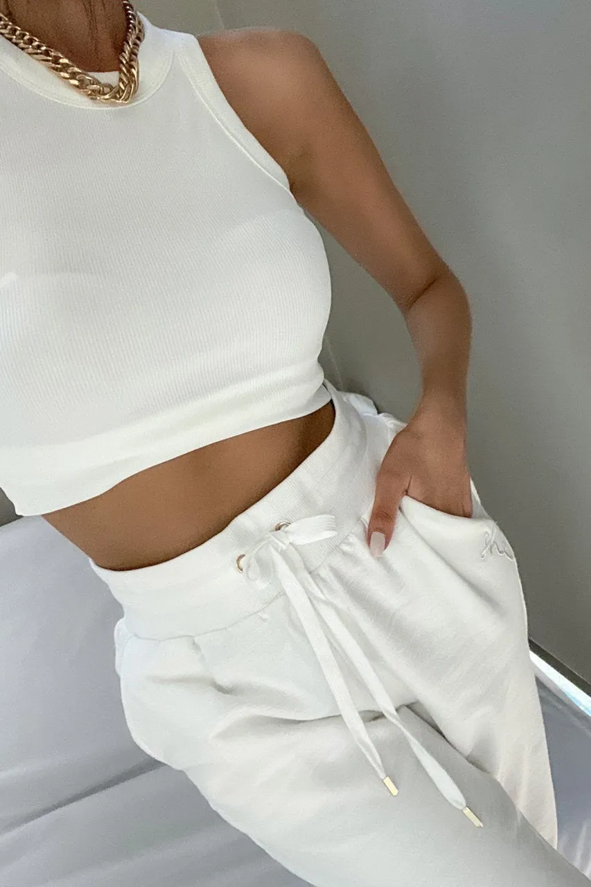 Tenley white track pants