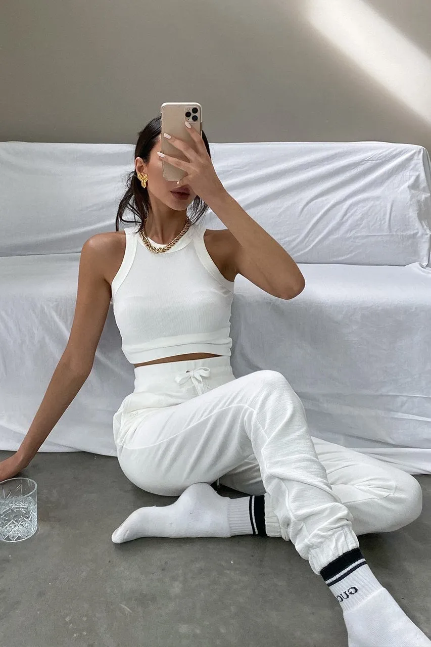 Tenley white track pants