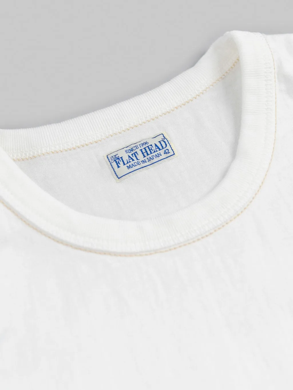 The Flat Head Loopwheeled Heavyweight Plain T-Shirt White