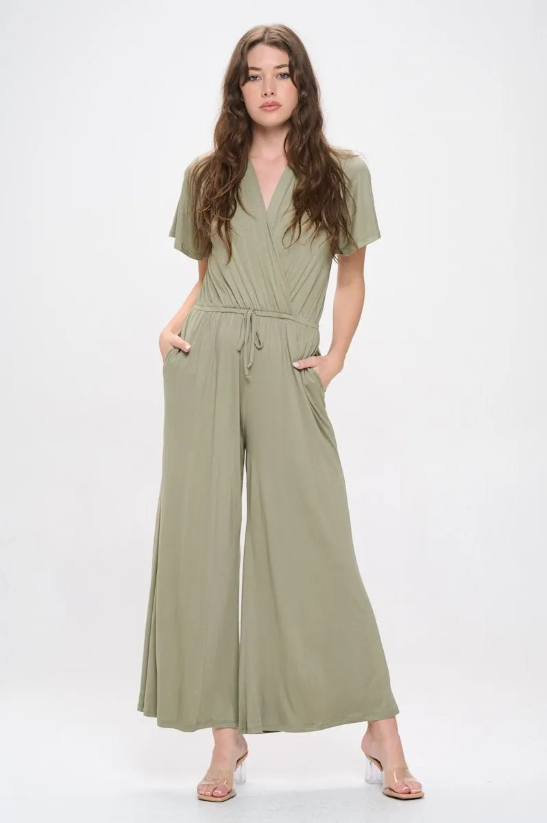 Tiffany Flutter Sleeve Knit Jumpsuit