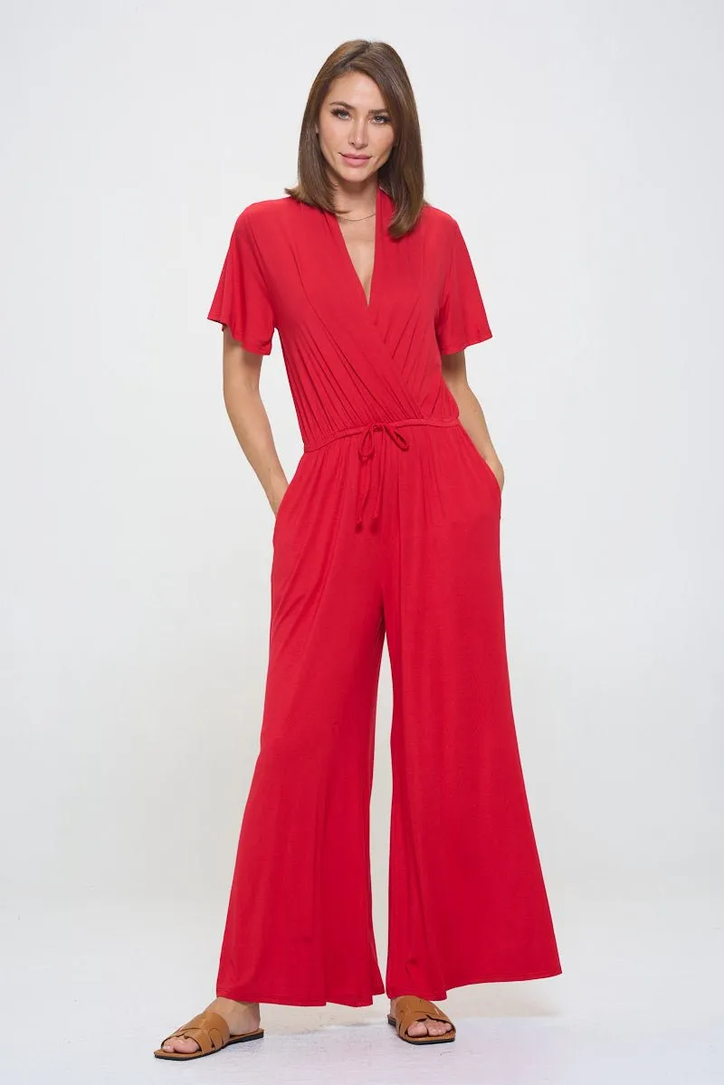 Tiffany Flutter Sleeve Knit Jumpsuit