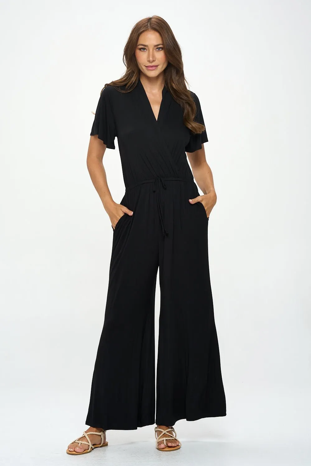 Tiffany Flutter Sleeve Knit Jumpsuit