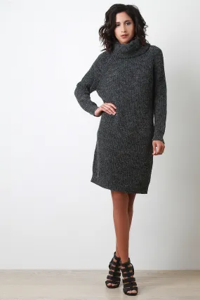 Turtleneck Shift Sweater Dress