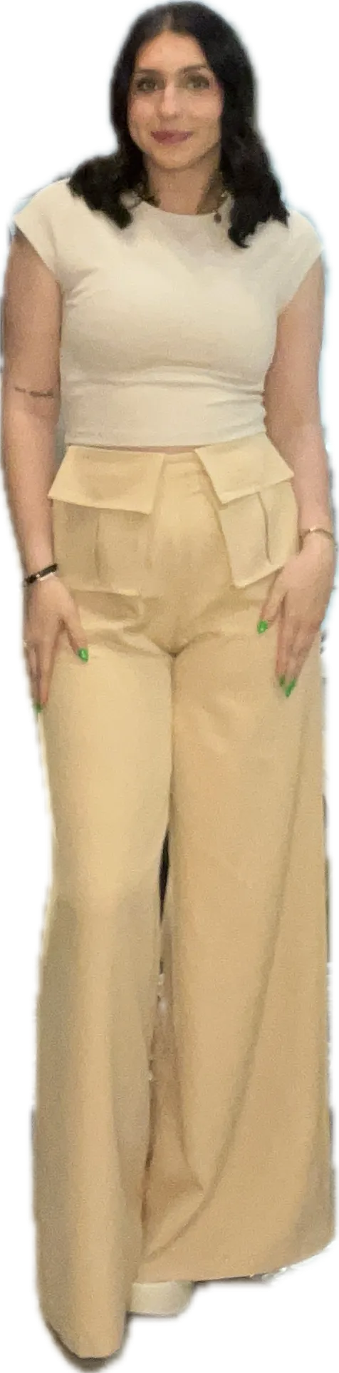 Wide Leg Front Pocket Trouser