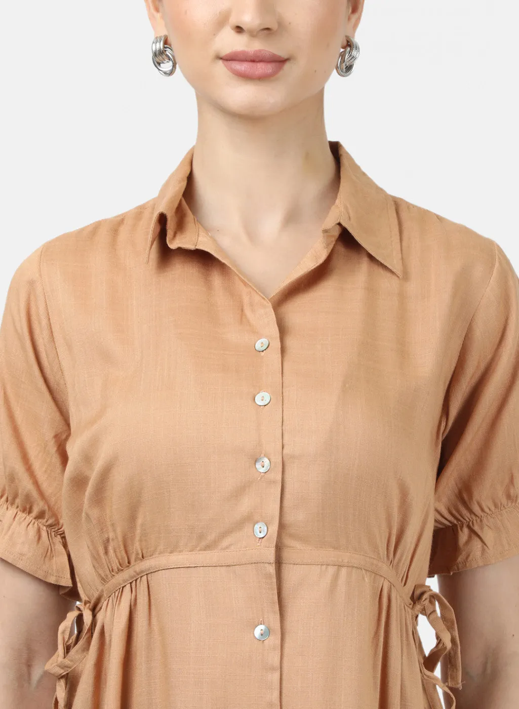 Womens Khaki Plain Tops