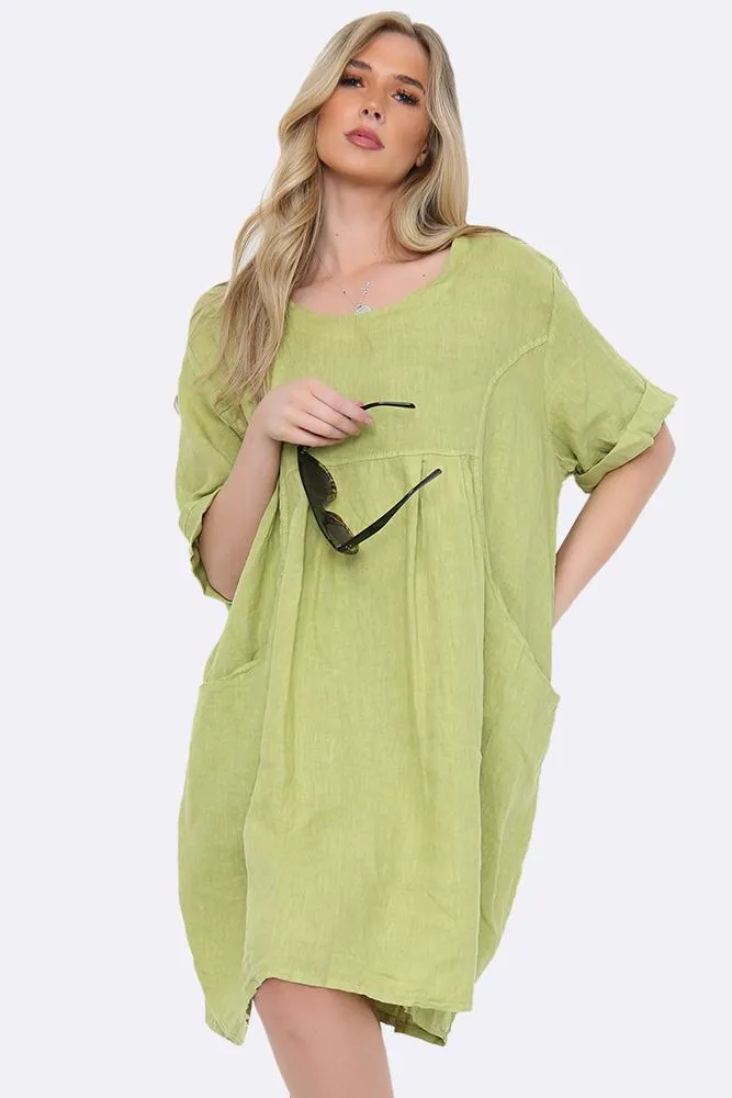 Yoke Neck Linen Italian Top